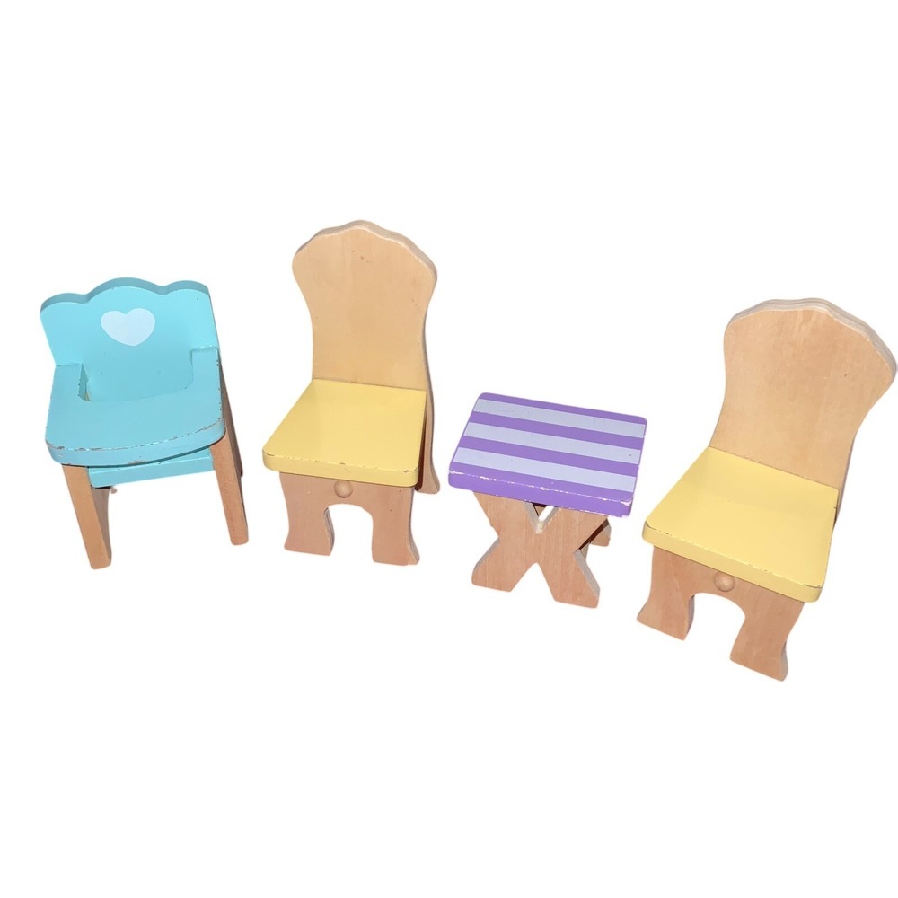 KIDKRAFT‎ BARBIE DOLL SIZE WOOD HIGH CHAIR Chairs Stool Kitchen Lot Furniture